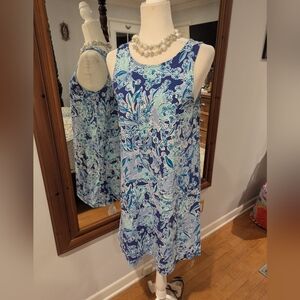 Lilly Pulitzer Blue and Green Floral Dress